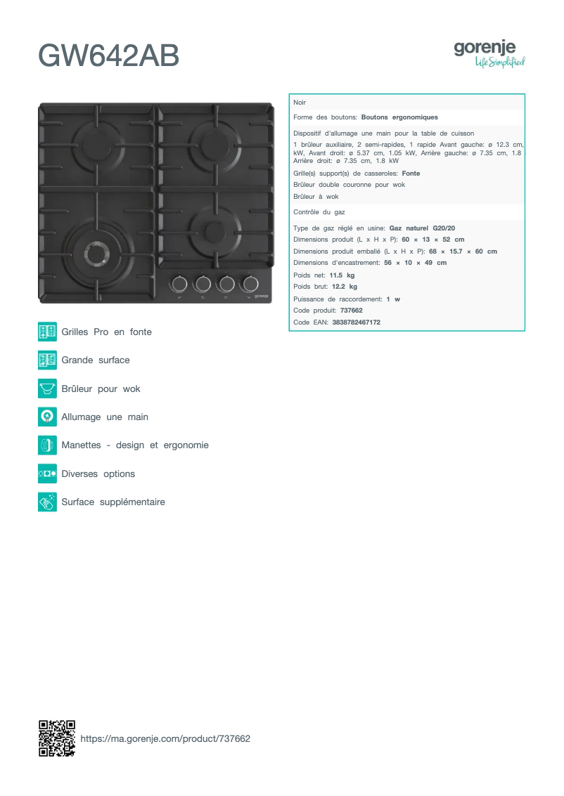 Image de la première page du manuel de l'appareil GW642AB