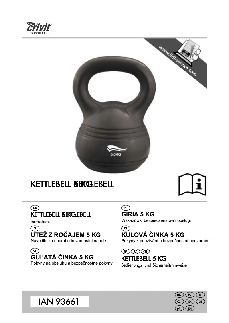 Page 1 de la notice Manuel utilisateur Crivit IAN 93661