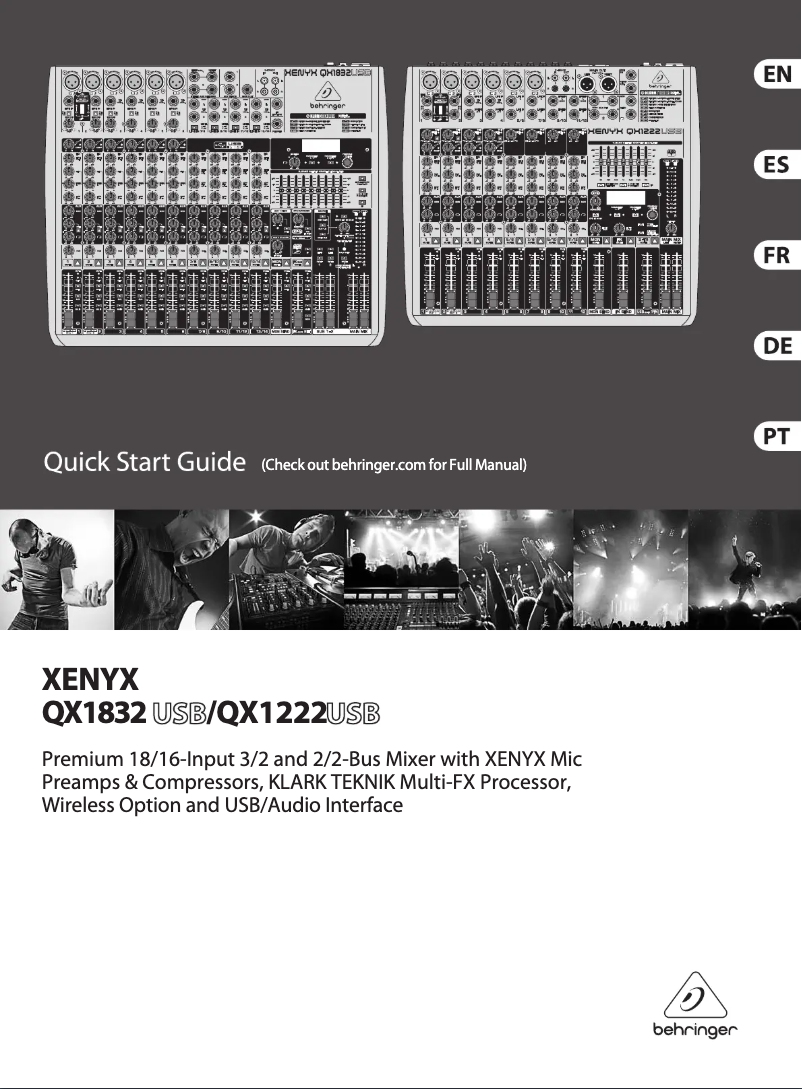 Page 1 de la notice Manuel utilisateur Behringer QX1832USB