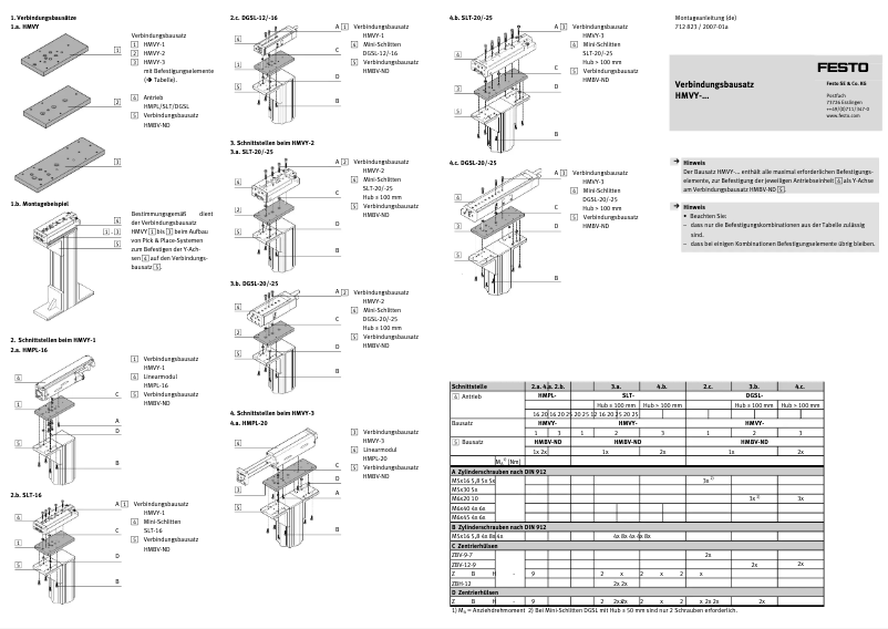 Page 1 de la notice Manuel utilisateur Festo HMVY-1