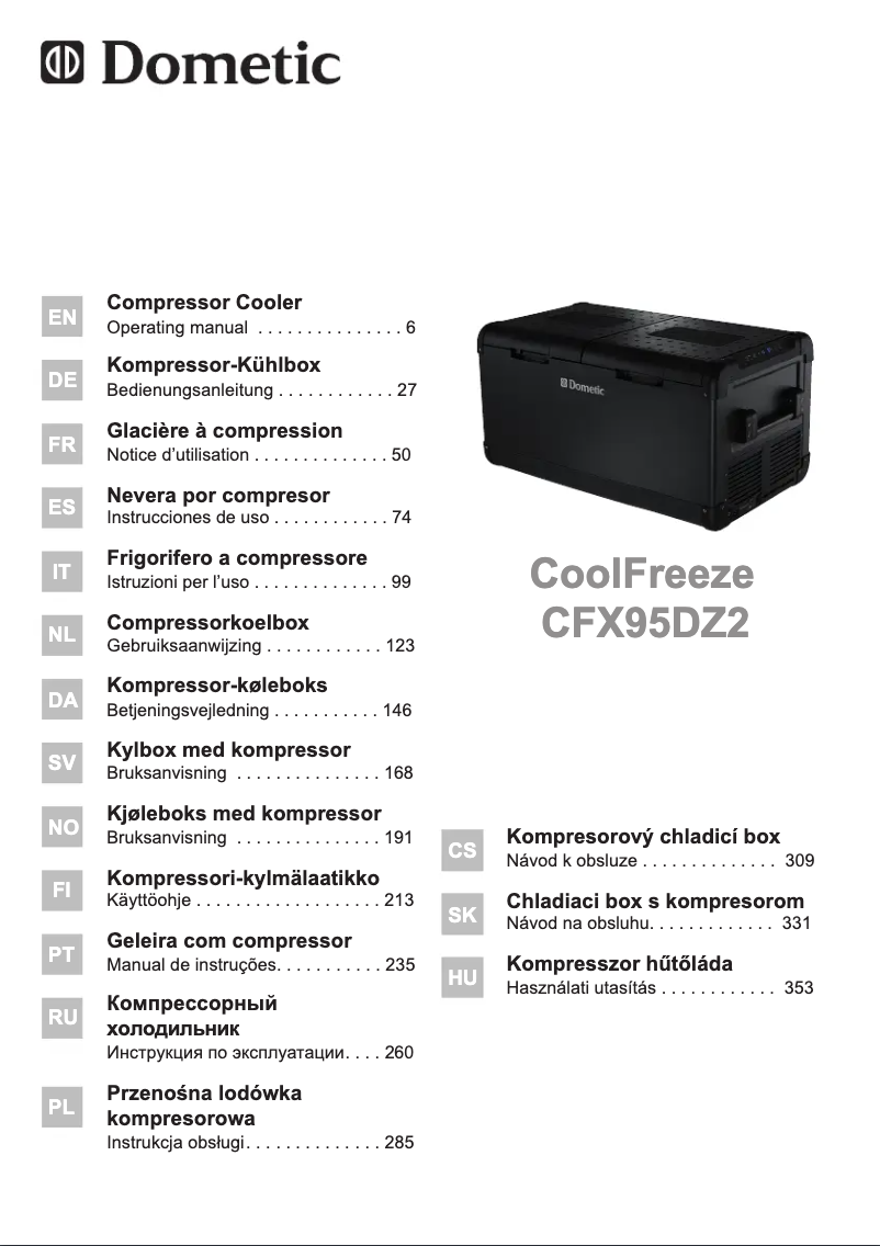 Image de la première page du manuel de l'appareil CoolFreeze CFX 95DZ2
