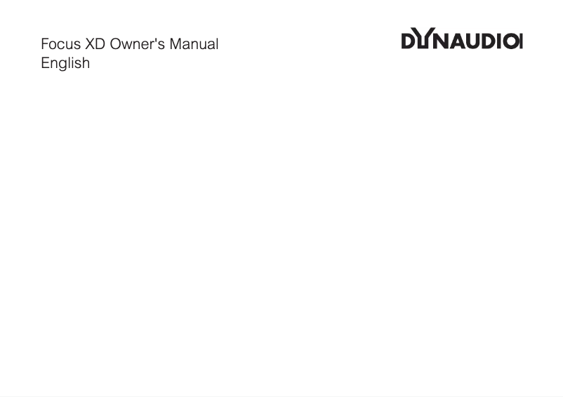 Page n°1 - Manuel utilisateur Dynaudio Focus 200 XD