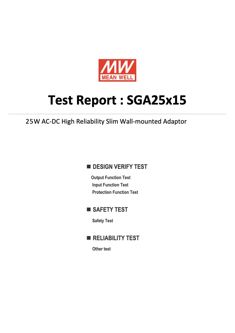 Image de la première page du manuel de l'appareil SGA25E15-P1J
