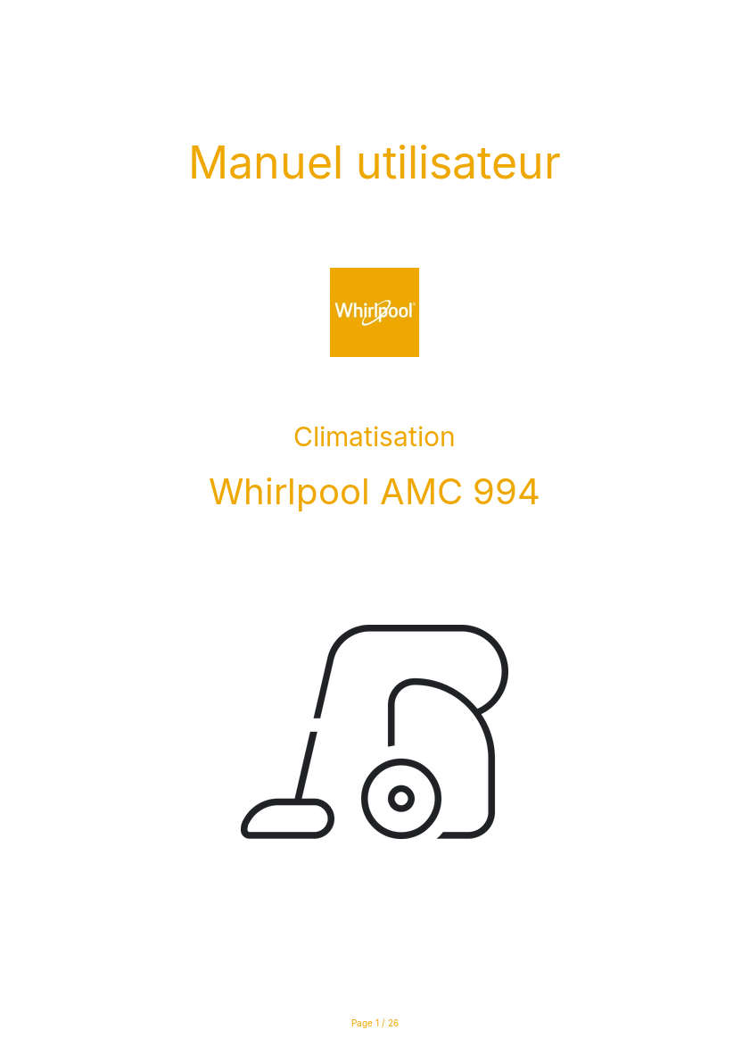 Image de la première page du manuel de l'appareil AMC 994