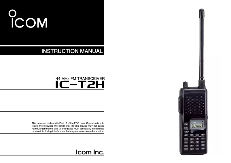 Page 1 de la notice Manuel utilisateur ICOM IC-T2H