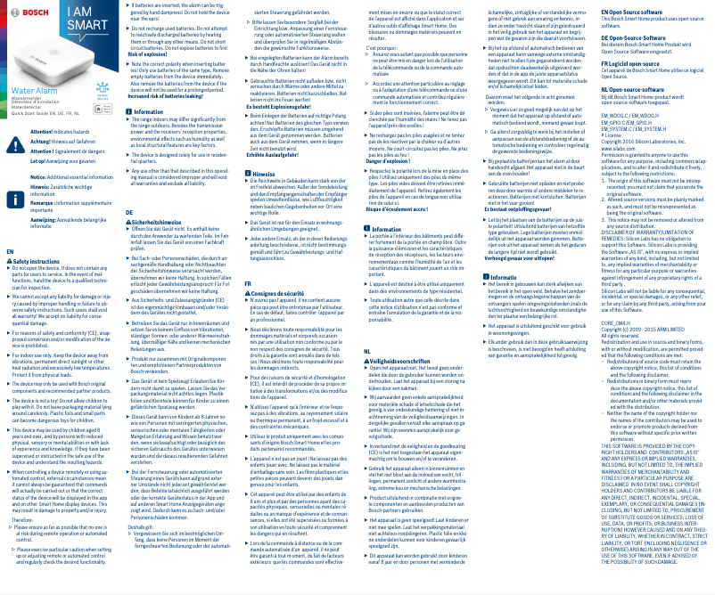 Page n°1 - Manuel utilisateur Bosch BWA-1