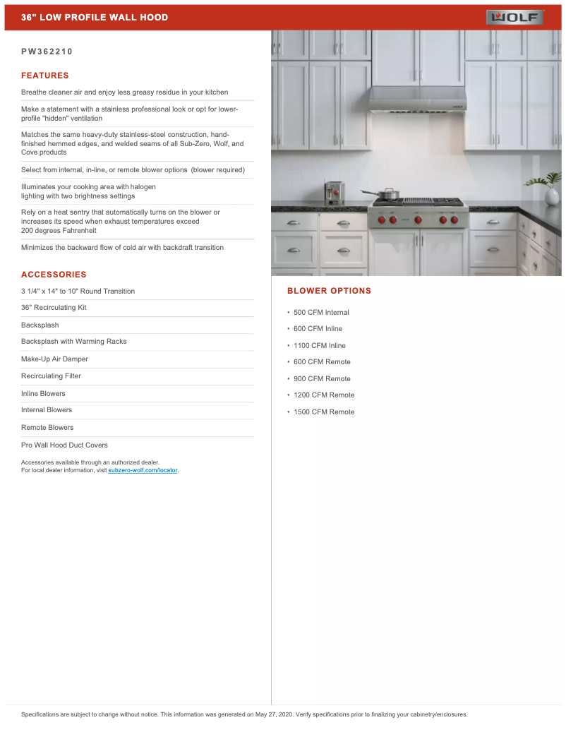 Page n°1 - Manuel utilisateur Wolf PW362210