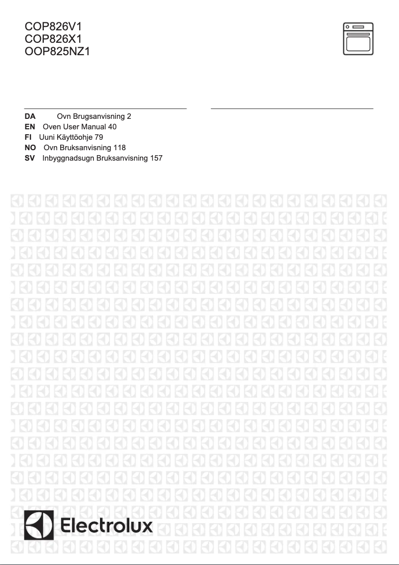 Page 1 de la notice Manuel utilisateur Electrolux COP826X1