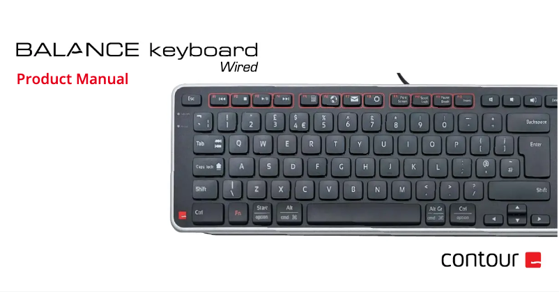 Page 1 de la notice Manuel utilisateur Contour Design Balance