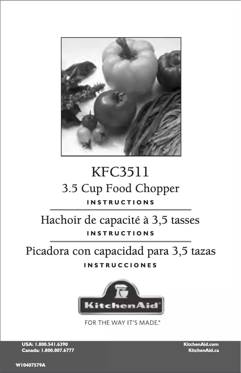 Page n°1 - Manuel utilisateur KitchenAid KFC3511