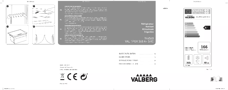 Page 1 de la notice Manuel utilisateur Valberg 1PUV 360 A+ SHC