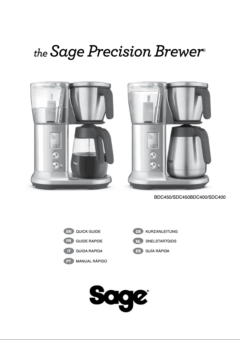 Page n°1 - Manuel utilisateur Sage the Precision Brewer BDC400