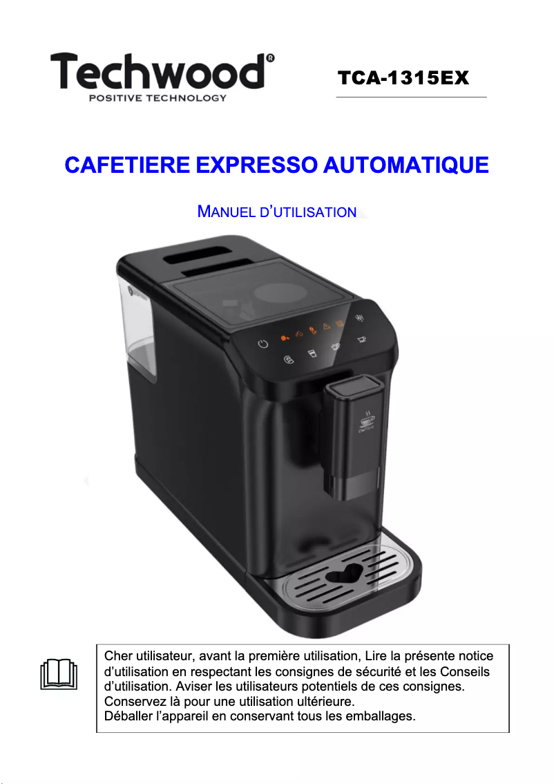 Page 1 de la notice Manuel utilisateur Techwood TCA-200EX