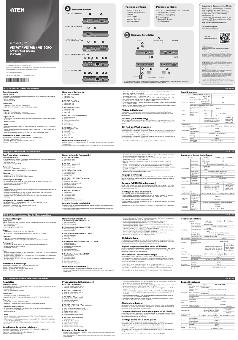 Page 1 de la notice Manuel utilisateur ATen VE170RQ
