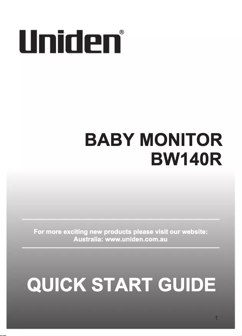 Page 1 of the manual User Manual Uniden BW 140R