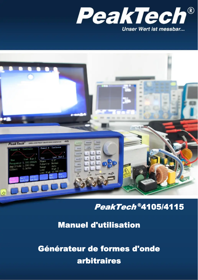 Page n°1 - Manuel utilisateur PeakTech 4105