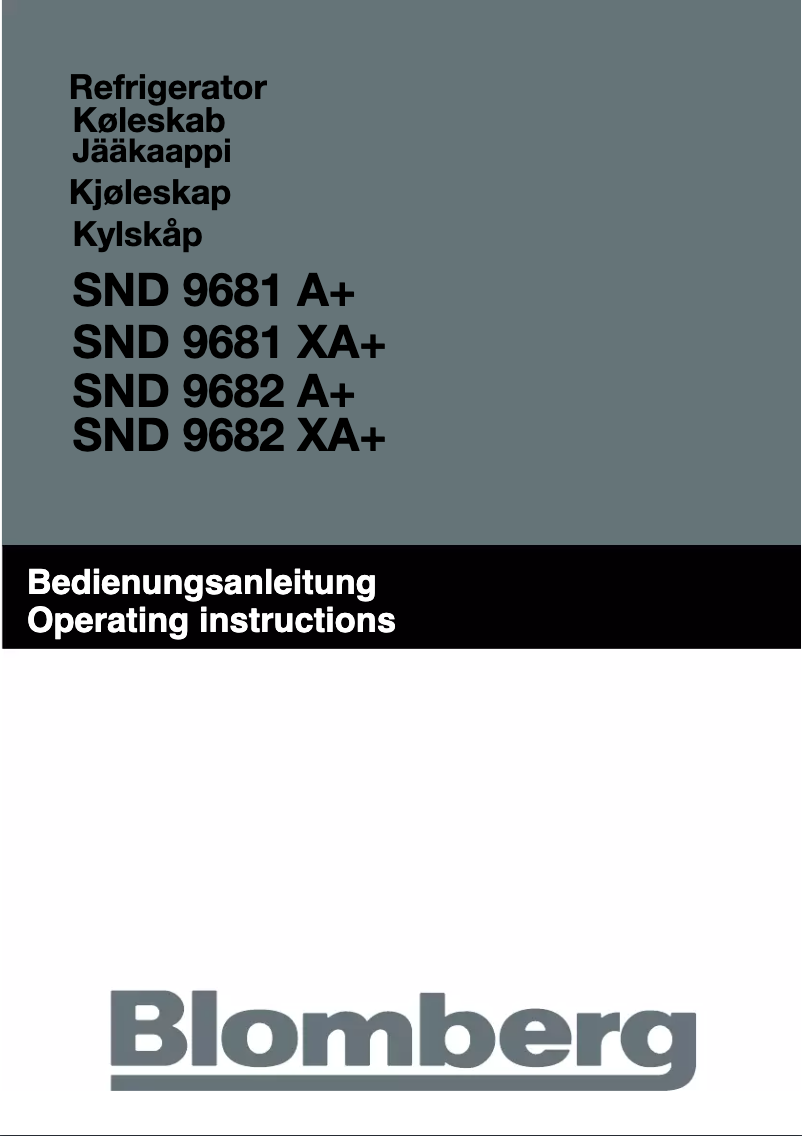 Page n°1 - Manuel utilisateur Blomberg SND 9682 XA+