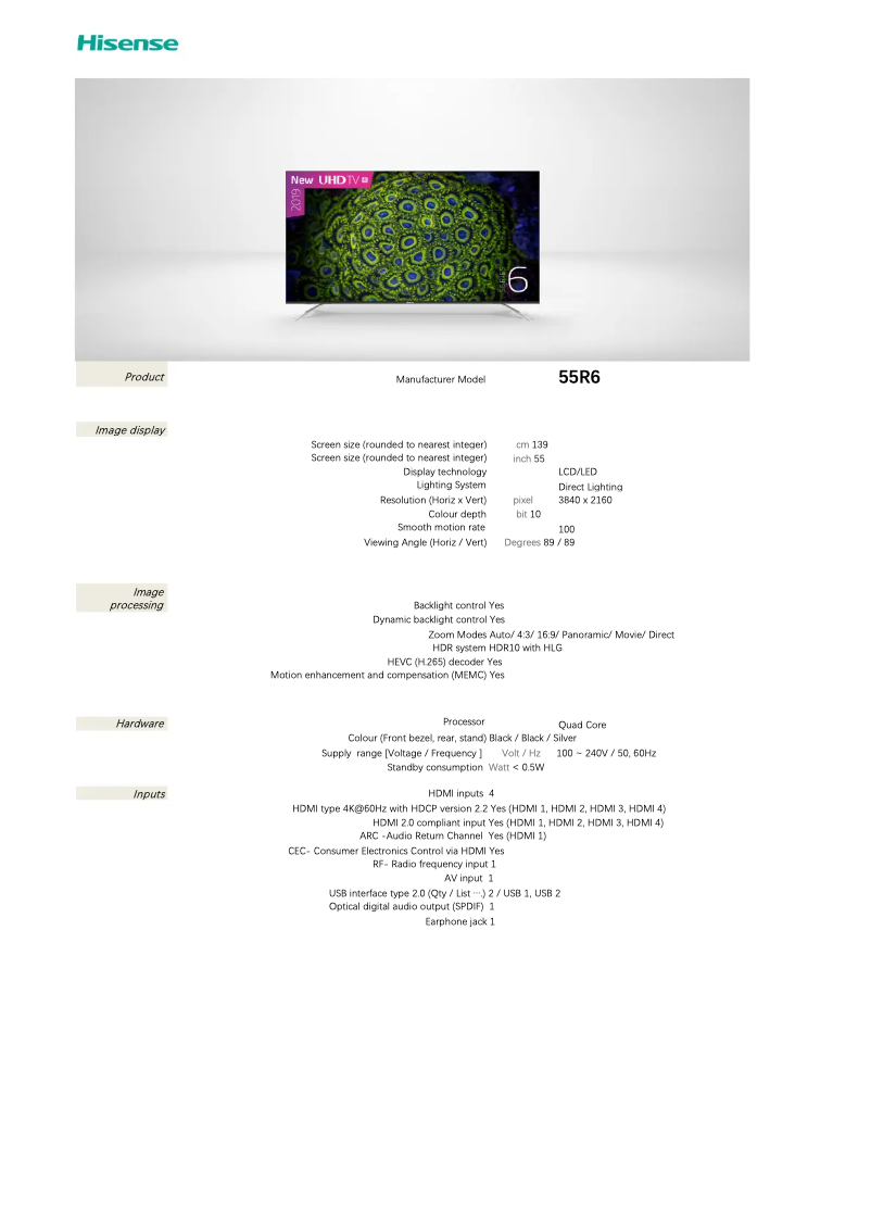 Image de la première page du manuel de l'appareil 55R6