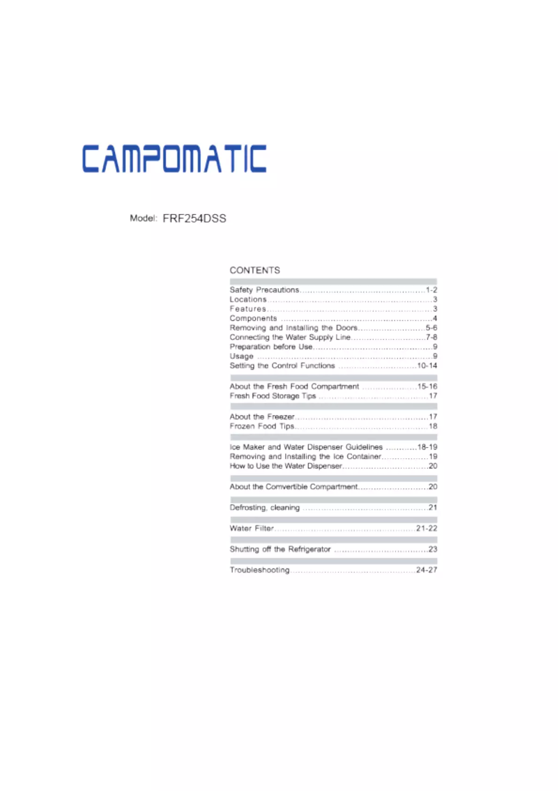 Page 1 de la notice Manuel utilisateur Campomatic FRF254DSS