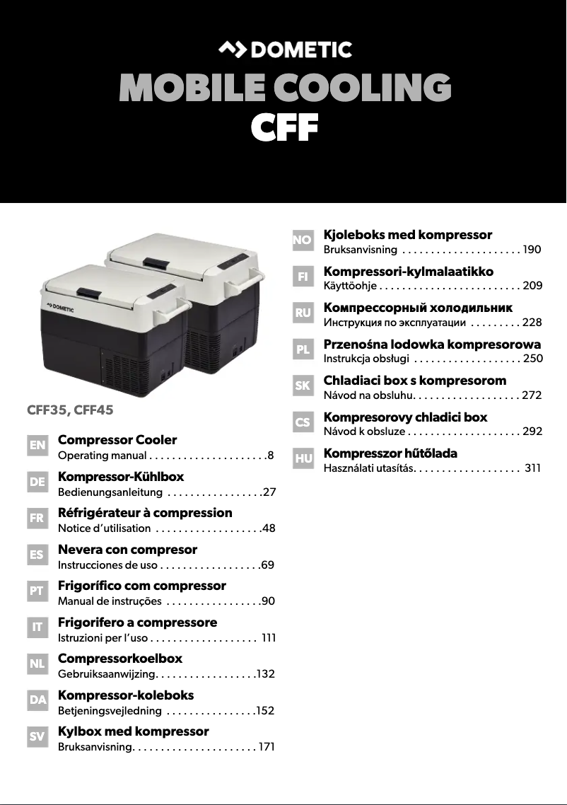 Image de la première page du manuel de l'appareil CoolFreeze CFF45