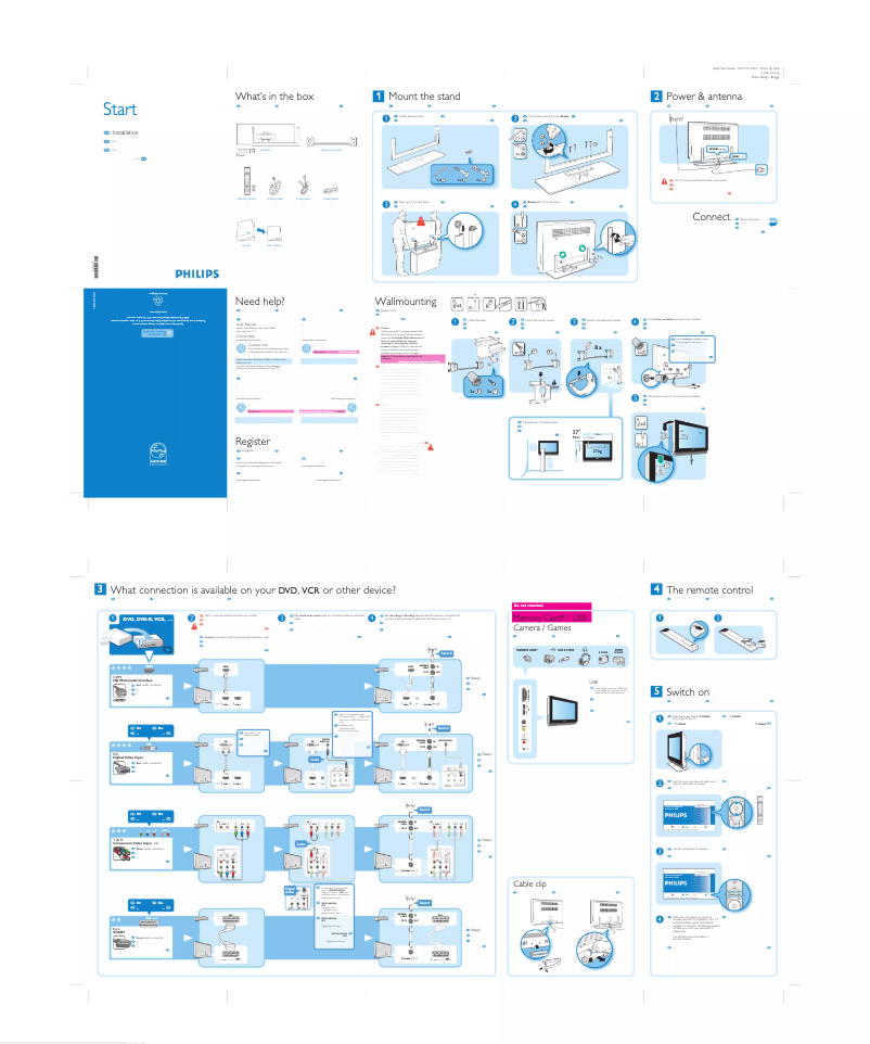 Page n°1 - Guide de démarrage rapide Philips 37PF9731