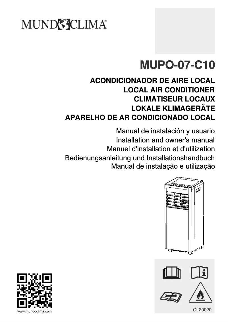 Page 1 de la notice Manuel utilisateur MundoClima MUPO-07-C10