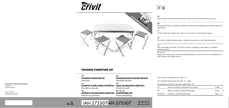 Page 1 de la notice Manuel utilisateur Crivit IAN 273307