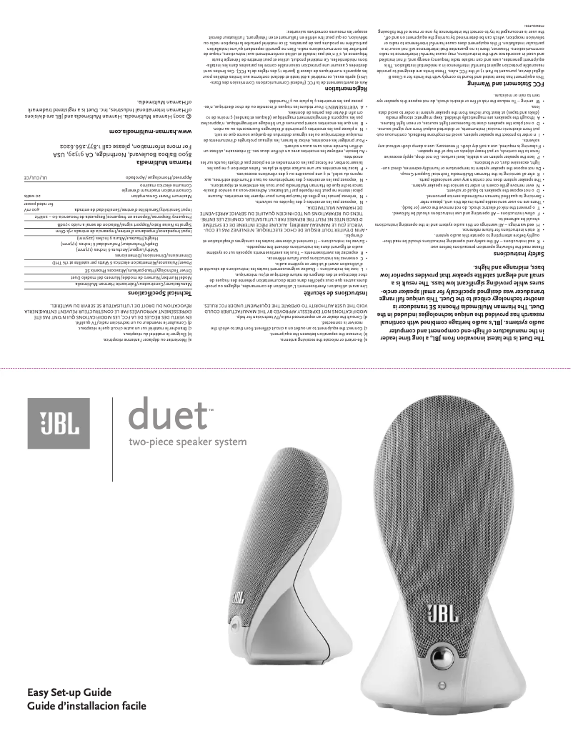 Página 1 del manual Manual de usuario JBL Duet