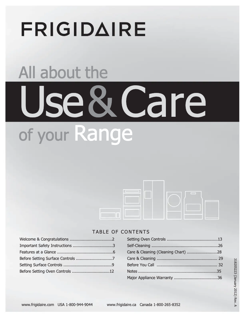 Page n°1 - Manuel utilisateur Frigidaire FGEF306TMF