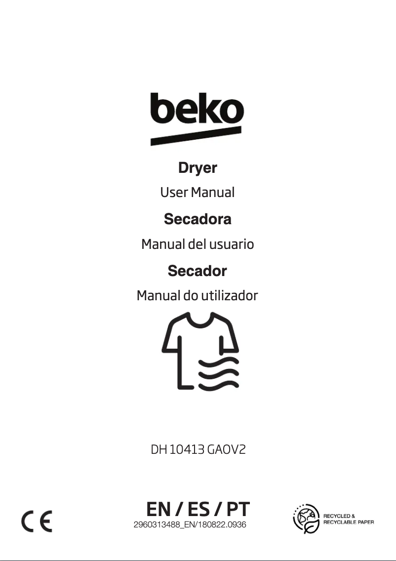 Image de la première page du manuel de l'appareil DH 10413 GAOV2