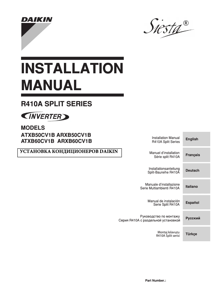 Page 1 de la notice Manuel utilisateur Daikin ARXB60C