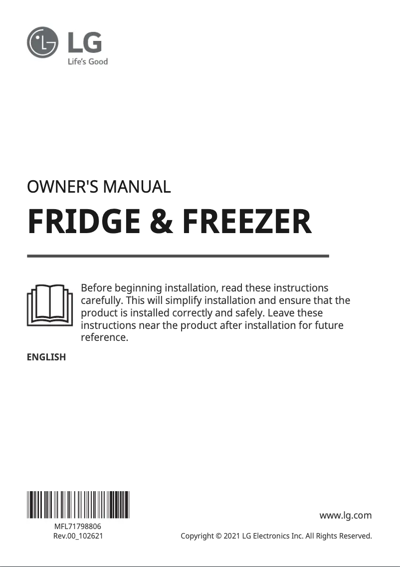 Page 1 de la notice Manuel utilisateur LG LS66SXNC