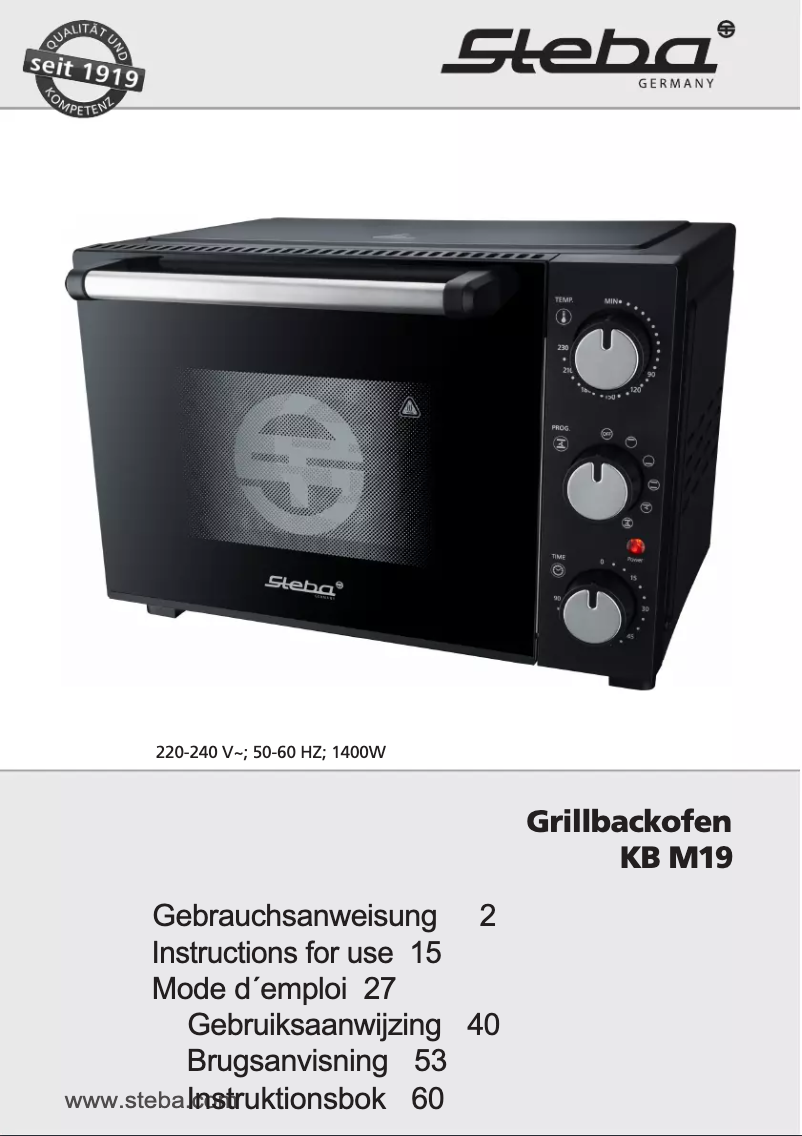 Page 1 de la notice Manuel utilisateur Steba KB M19