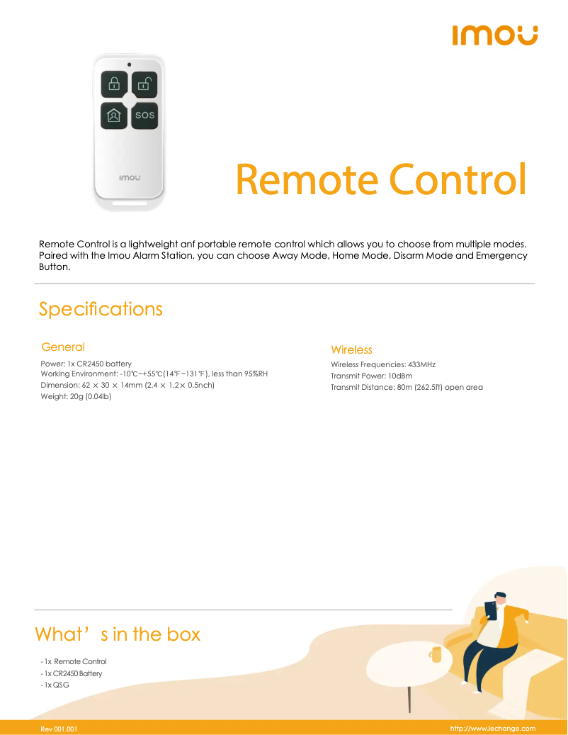 Image de la première page du manuel de l'appareil Remote Control