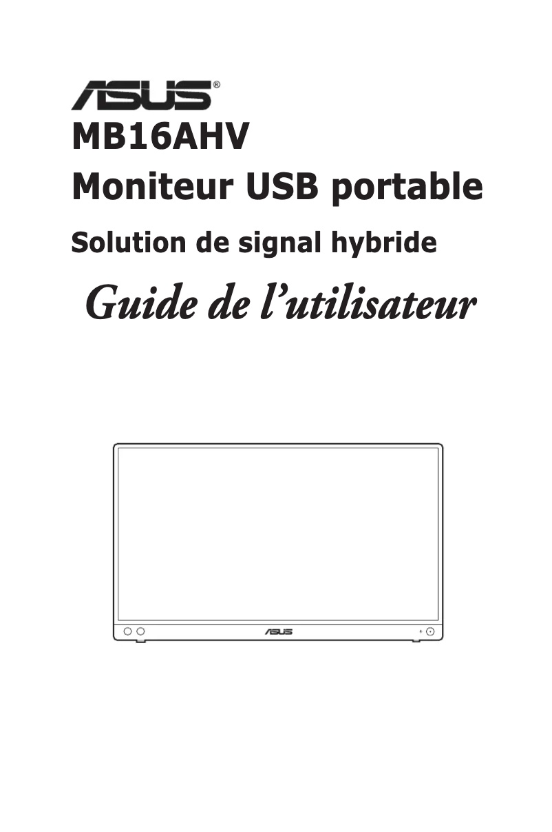 Page n°1 - Manuel utilisateur Asus ZenScreen MB16AHV