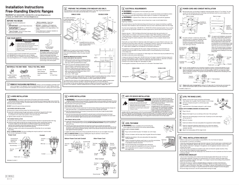 Page n°1 - Guide d'installation GE JB690SFSS