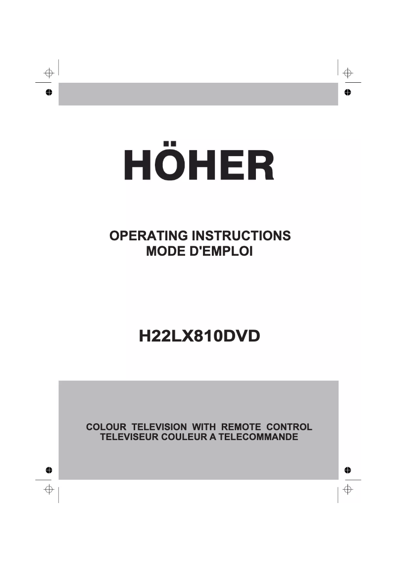 Page 1 de la notice Manuel utilisateur Höher H22LX810DVD