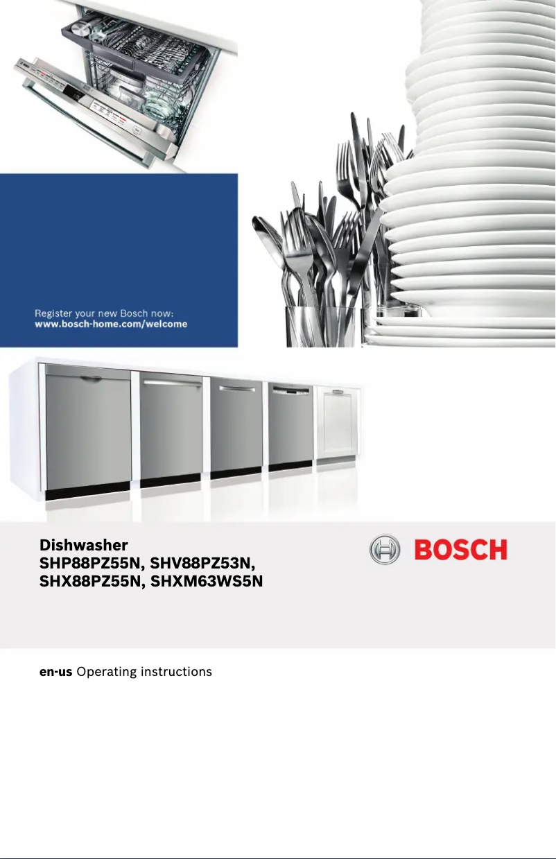Page n°1 - Manuel d'utilisation et d'entretien Bosch SHP88PZ55N