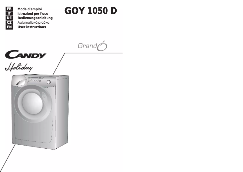 Page n°1 - Manuel utilisateur Candy GOY 1050D/L-S