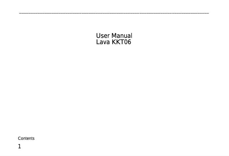 Image de la première page du manuel de l'appareil KKT 06