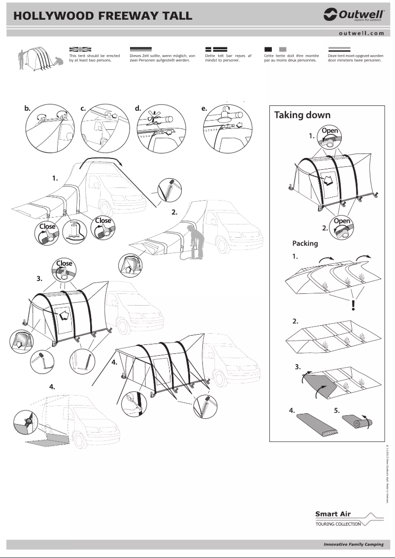 Página 1 del manual Manual de usuario Outwell Smart Air Hollywood Freeway Tall