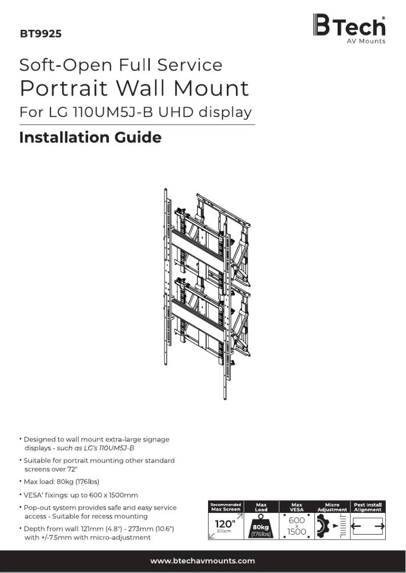 Page 1 de la notice Manuel utilisateur B-Tech BT9925