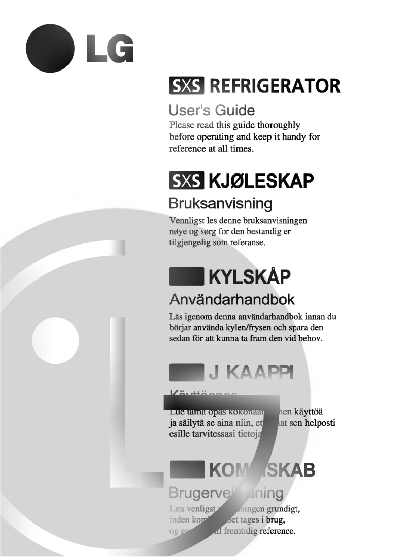 Page 1 de la notice Manuel utilisateur LG GR-B207NSZA