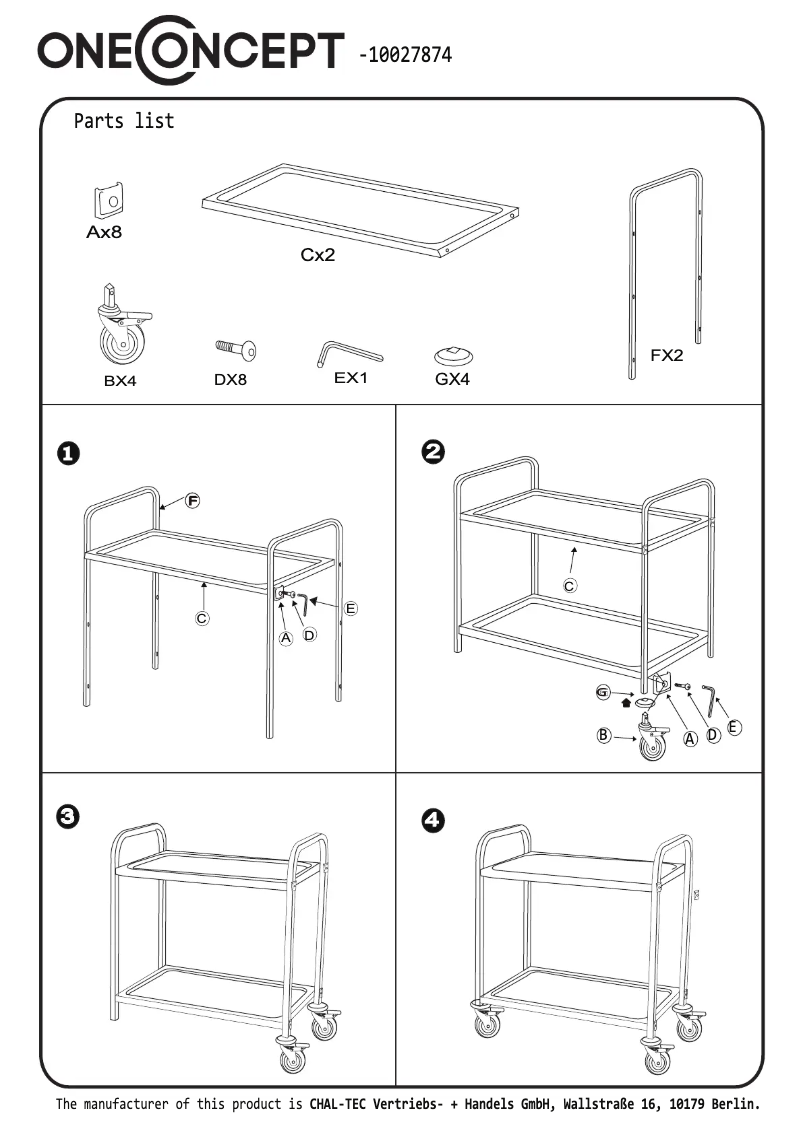 Page n°1 - Manuel utilisateur OneConcept The Great Gatsby