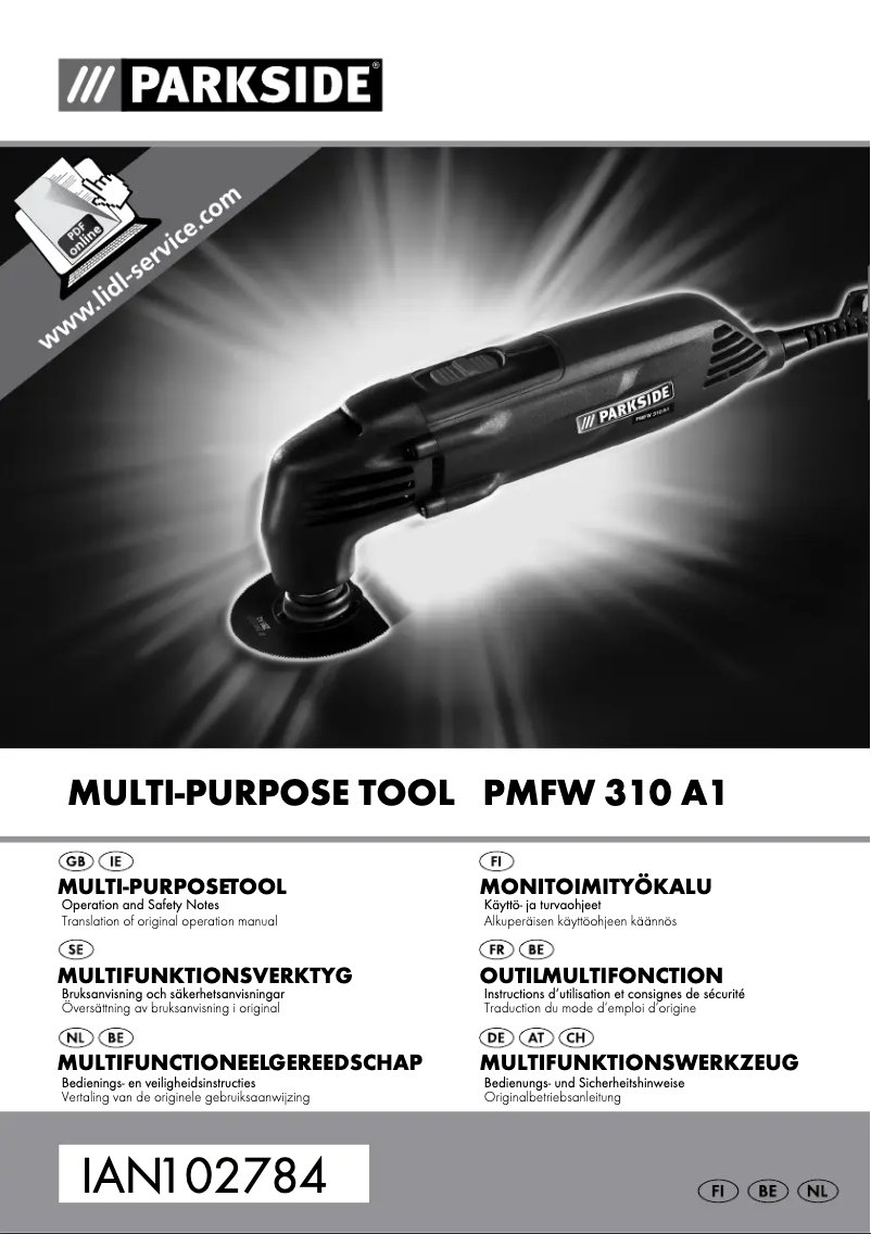 Page 1 de la notice Manuel utilisateur Parkside PMFW 310 A1