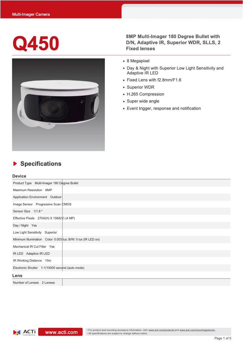 Image de la première page du manuel de l'appareil Q450