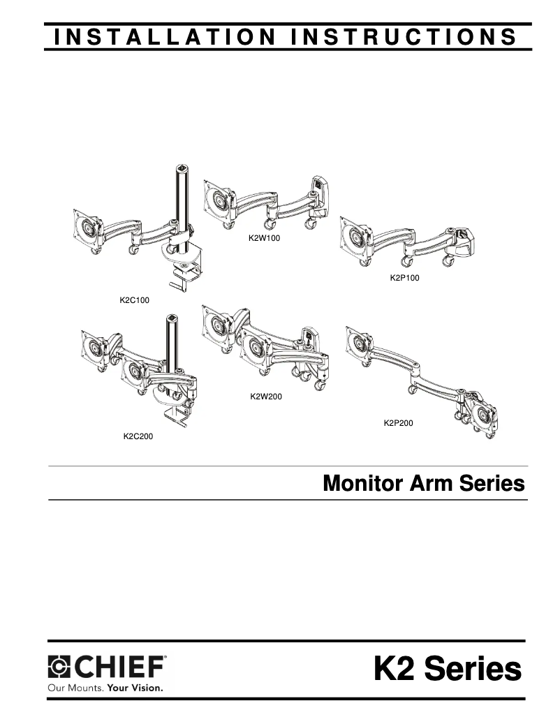 Page 1 de la notice Manuel utilisateur Chief KONTOUR K2C100B