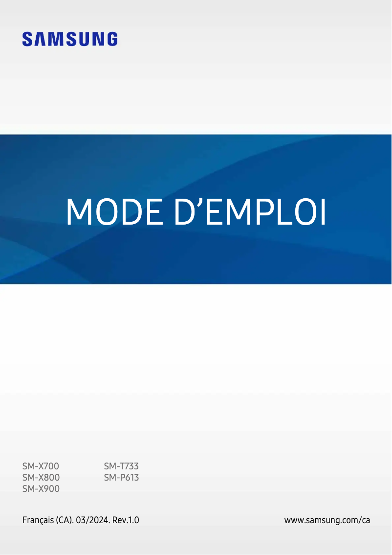 Page 1 de la notice Manuel utilisateur Samsung Galaxy Tab S8+