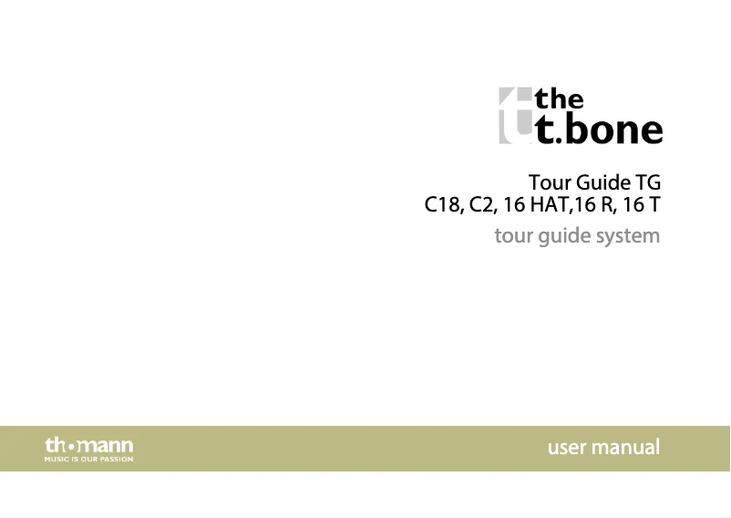 Image de la première page du manuel de l'appareil Tour Guide TG C2