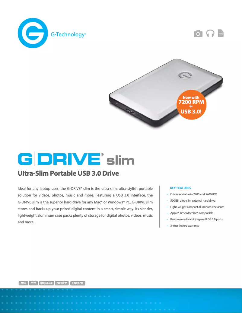 Image de la première page du manuel de l'appareil G-DRIVE slim